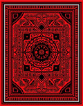 Bold Red Intricate Mandala Rug