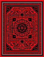 Bold Red Intricate Mandala Rug