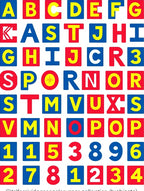 Alphabetical Red Blue Yellow Blocks Rug