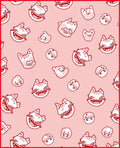 Whimsical Red Cat Faces Pink Rug