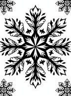 Black White Snowflake Art Rug