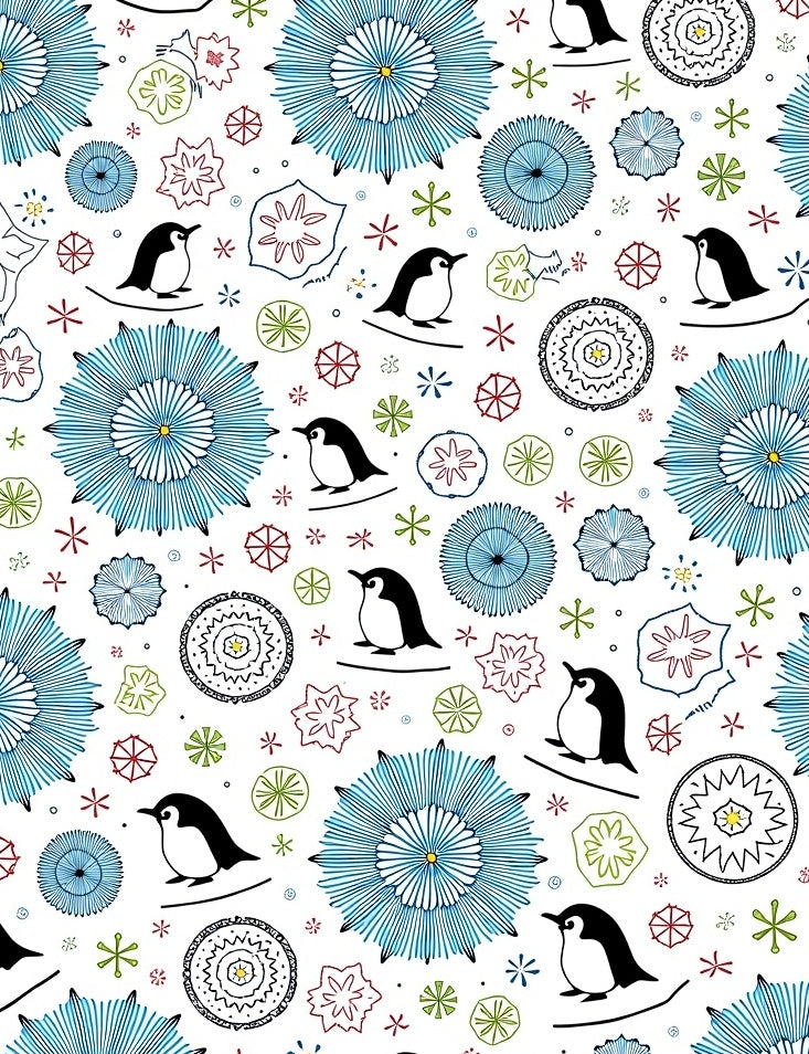 Cute Penguin Stars Medallion Wonder Rug