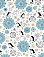 Cute Penguin Stars Medallion Wonder Rug