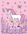 Pink Unicorn Garden With Butterflies Rug