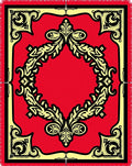 Vibrant Red Black Filigree Laurel Rug
