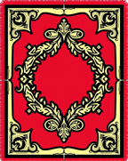 Vibrant Red Black Filigree Laurel Rug