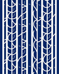 Deep Blue White Abstract Vertical Stripes Rug