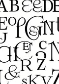 Elegant Black Serif Alphabet Collage Rug