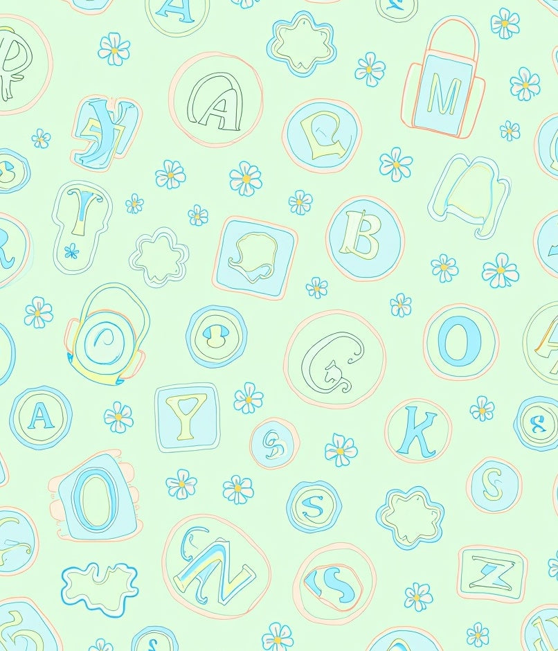 Whimsical Alphabet Garden Blooms Rug