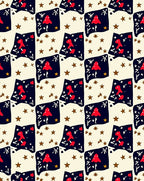 Cosmic Red Mushroom Starry Night Patch Rug