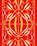 Bold Red Yellow White Angular Fusion Rug