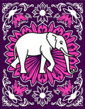 Majestic White Elephant Mandala Art Rug