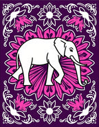 Majestic White Elephant Mandala Art Rug