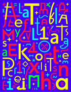 Vibrant Alphabet Collage Abstract Rug