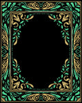 Ornate Yellow and Teal Floral Border Rug