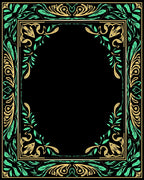 Ornate Yellow and Teal Floral Border Rug