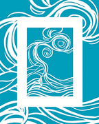 Oceanic Swirl Abstract Blue White Rug