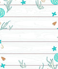 Coastal White Seashell Starfish Coral Rug