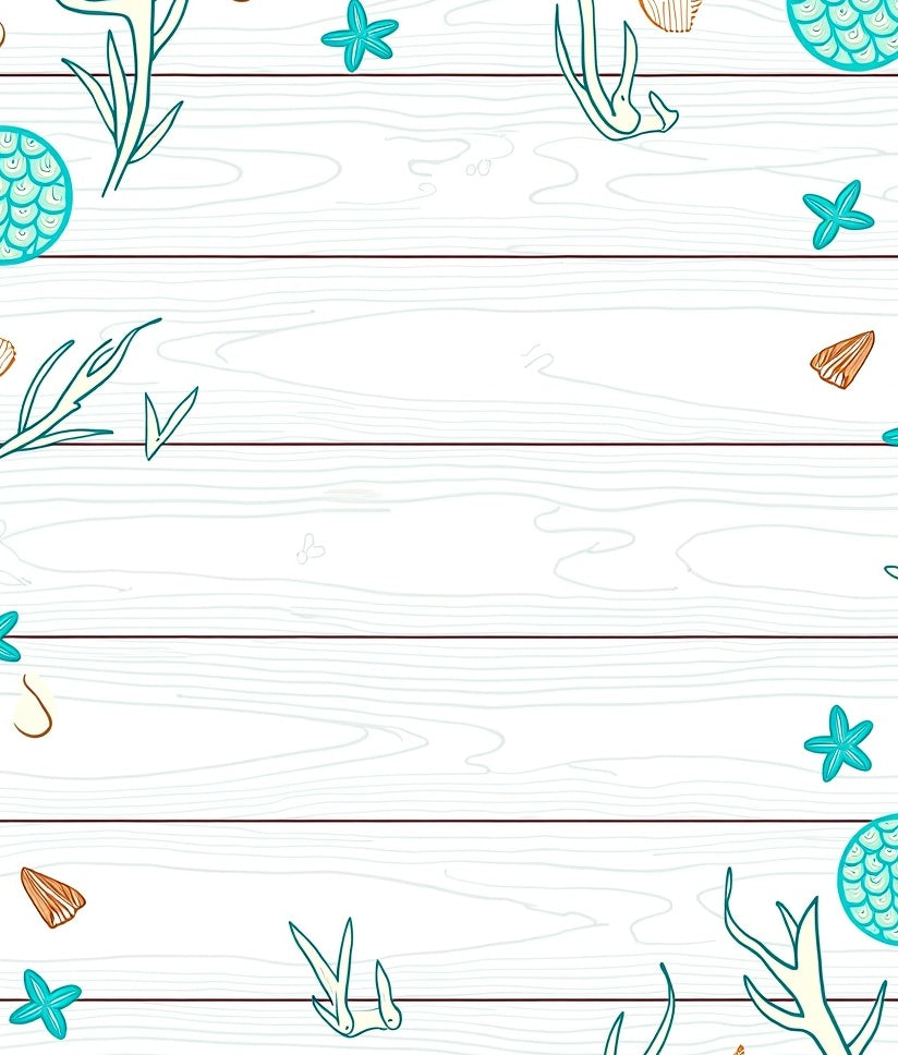 Coastal White Seashell Starfish Coral Rug