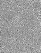 Black and White Abstract Maze Rug
