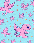 Playful Pink Octopus Starry Sky Rug