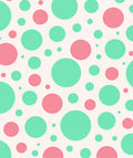 Mint Coral Polka Dot Circles Rug