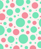 Mint Coral Polka Dot Circles Rug