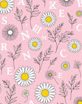 Pink Daisy Botanical Collage Rug