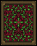 Verdant Crimson Leaf Floral Medallion Rug