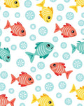 Yellow Coral Aqua Fish Circles Rug