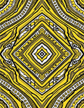 Vibrant Yellow Black Diamond Medallion Rug