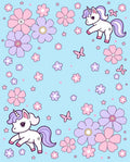Whimsical Unicorn Floral Butterfly Pastel Rug
