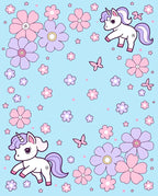 Whimsical Unicorn Floral Butterfly Pastel Rug