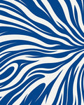 Bold Blue White Curved Stripes Rug