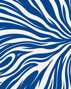 Bold Blue White Curved Stripes Rug