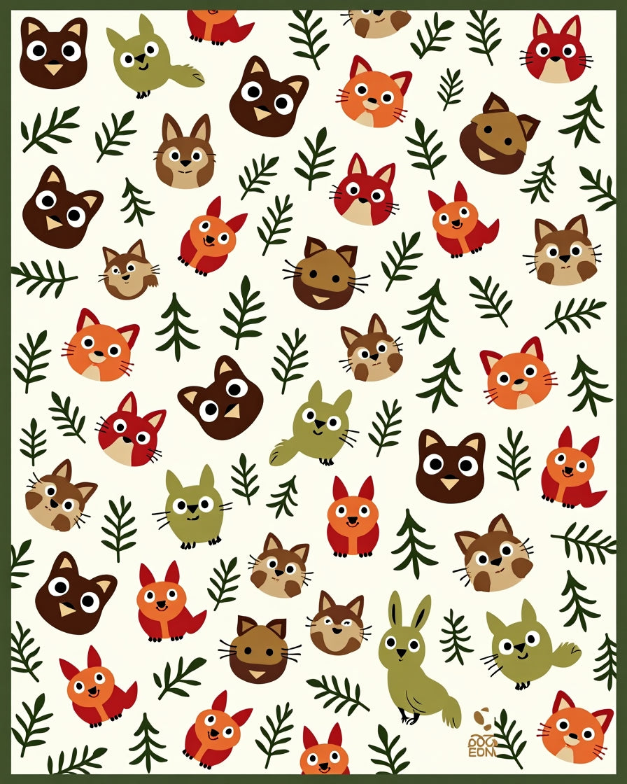 Woodland Friends Animal Forest Rug