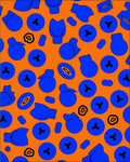 Whimsical Blueberry Orange Throw Rug