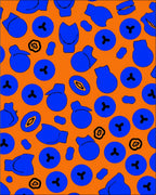 Whimsical Blueberry Orange Throw Rug