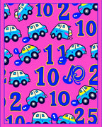 Cute Blue Cars With Numbers Rug