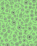 Whimsical Green Organic Cartoons Rug