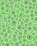 Whimsical Green Organic Cartoons Rug