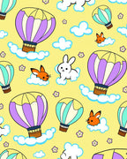 Whimsical Hot Air Balloons With Animals Rug