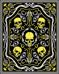 Gothic Yellow Skull Black Border Rug