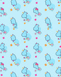 Whimsical Blue Bird Floral Stars Rug