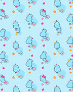 Whimsical Blue Bird Floral Stars Rug