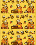 Whimsical Bee Keeper Yellow Folk Art Rug