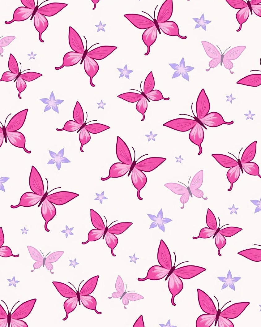 Pretty Pink Butterfly Blossom Meadow Rug