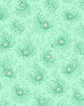 Mint Green Feather Swirl Art Rug