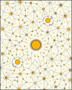 Yellow Sunburst Connection Network Rug