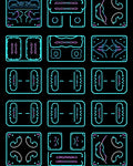 Cybernetic Blue Pink Geometric Frames Rug